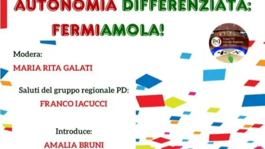 images Lamezia, l'8 luglio un incontro sull'Autonomia differenziata, Bruni: “Contrasta i principi di equità e solidarietà della Repubblica”