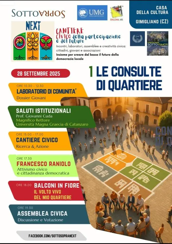 Università, comitati e realtà locali per innovare la partecipazione: a Gimigliano nasce Sottosopra Next