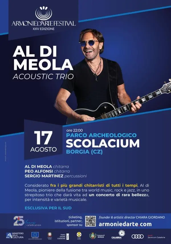Ad Armonie d’arte il 17 agosto Al di Meola, leggenda mondiale della chitarra 