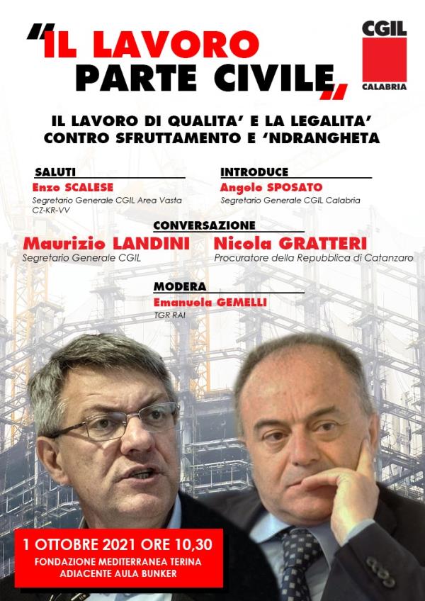 images Lamezia Terme. Lavoro e legalità: venerdì Landini (Cgil) ospita il procuratore Gratteri  