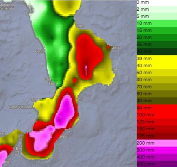 images Maltempo in Calabria. Report di sintesi Multirischi Arpacal: le piogge più intense nel Vibonese