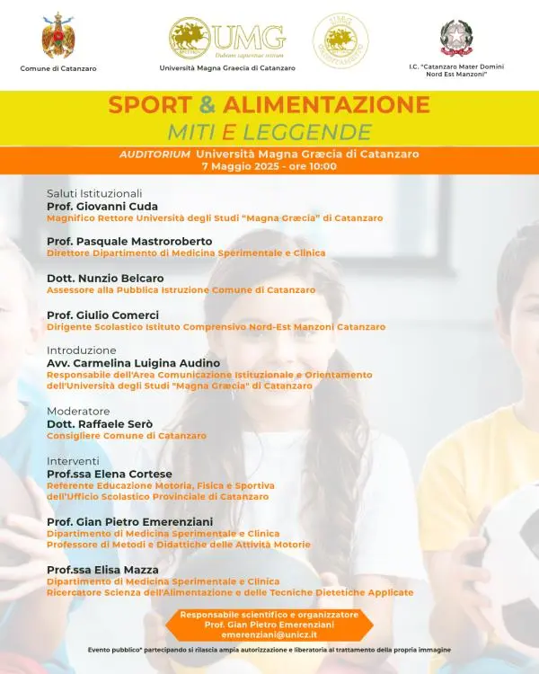 images "Sport & Alimentazione: miti e leggende": iniziativa dell’UMG per rendere i giovani consapevoli