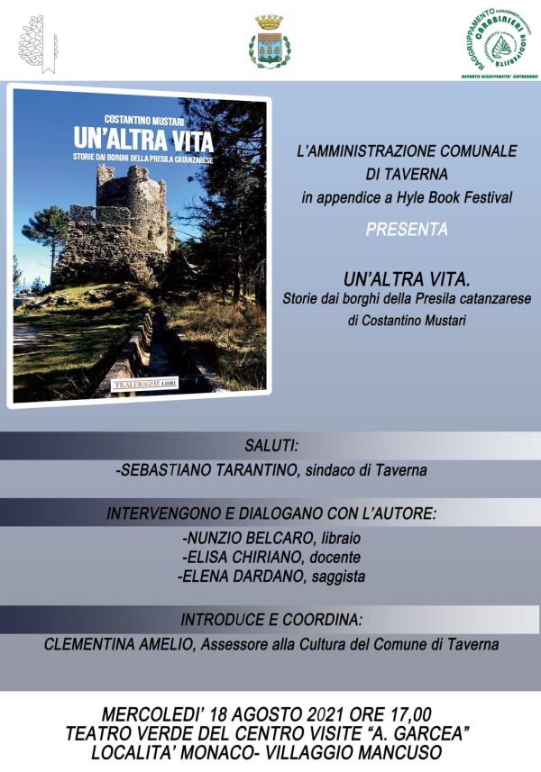 images Taverna. Il 18 agosto la presentazione del libro “Un'altra vita. Le storie dai borghi della Presila catanzarese” di Costantino Mustari