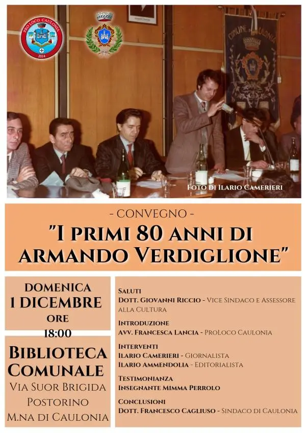 A Caulonia il convegno sullo scienziato Armando Verdiglione in onore dei suoi 80 anni