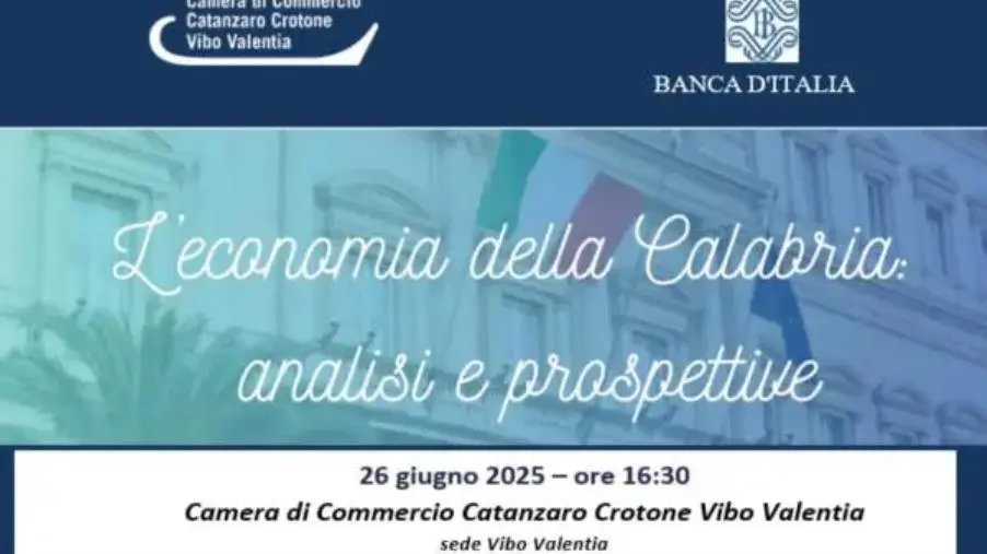 L'economia della Calabria: nella sede di Vibo della CCIAA la presentazione del rapporto Bankitalia