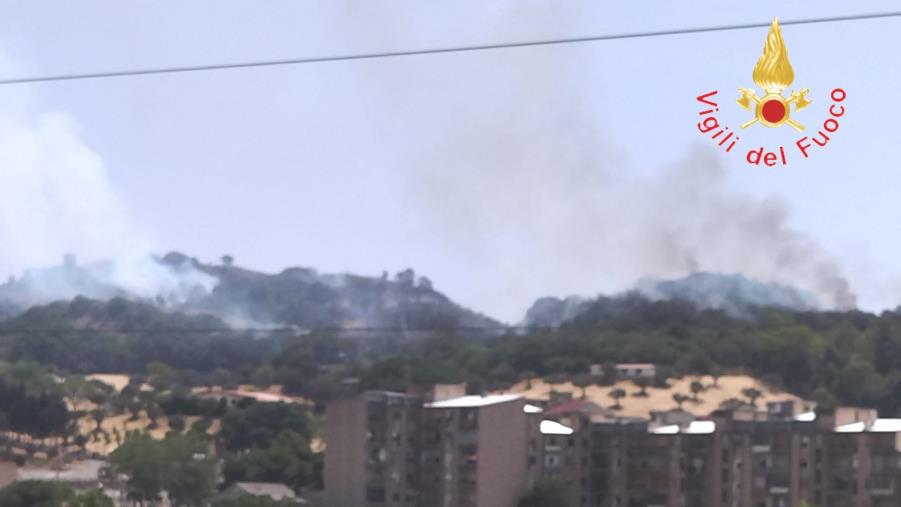 images Venerdì di fuoco tra Catanzaro e Lamezia: in azione squadre dei Vigili del Fuoco 