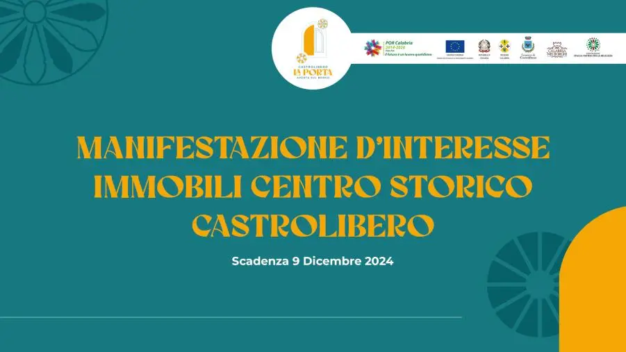 Continua la rigenerazione del centro storico di Castrolibero: al via le manifestazioni d'interesse per "Il borgo dei saperi senza tempo"