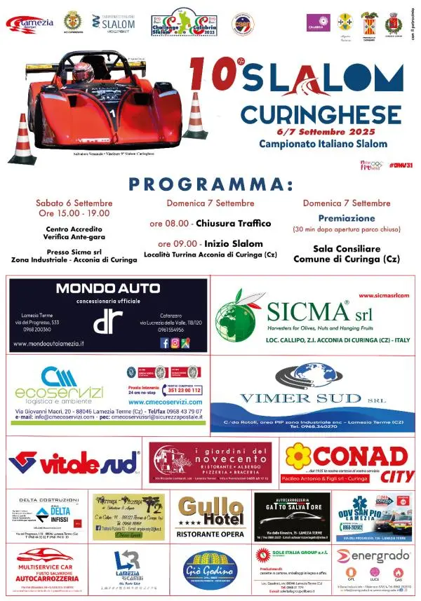 Tutto pronto per la X edizione dello Slalom Curinghese