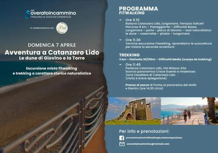 "Avventura a Catanzaro Lido", domenica escursione storico naturalistica con SoveratoInCammino