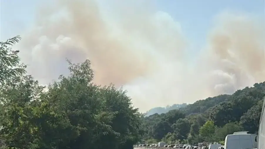 Incendio a bordo strada, rallentamenti sulla 280 nei pressi del bivio di Maida 