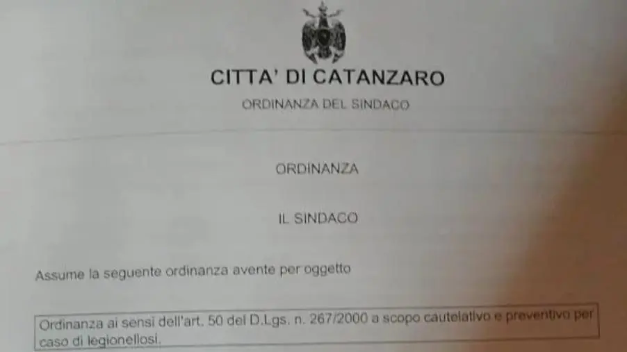 Caso di legionella a Catanzaro: sgomberata una palazzina