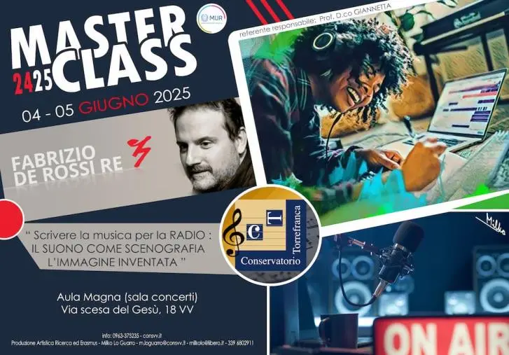 Vibo Valentia, Masterclass di Composizione con Fabrizio De Rossi Re
