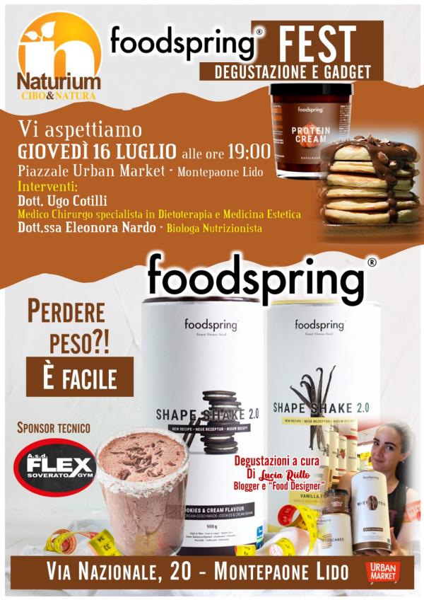 A Montepaone il 16 luglio consigli di benessere e degustazioni al Foodspring Fest
