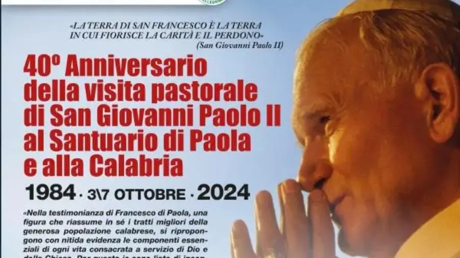 Le reliquie di S. Giovanni Paolo II del Santuario di Cardolo a Paola per i 40 anni della visita del Papa