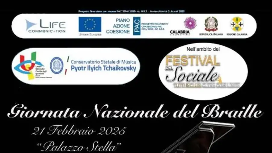 images Giornata nazionale del Braille, a Catanzaro il 21 febbraio un "Concerto al buio"