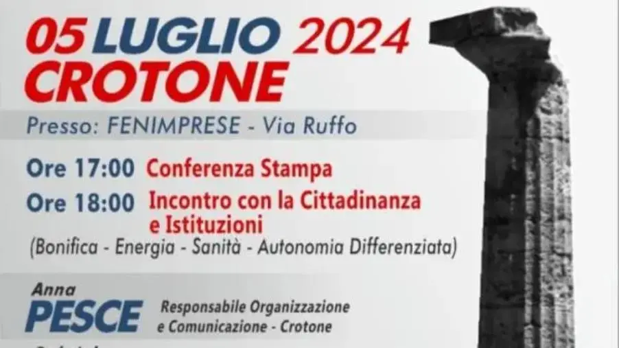 images Crotone, nasce il Movimento Indipendenza: ospite Alemanno