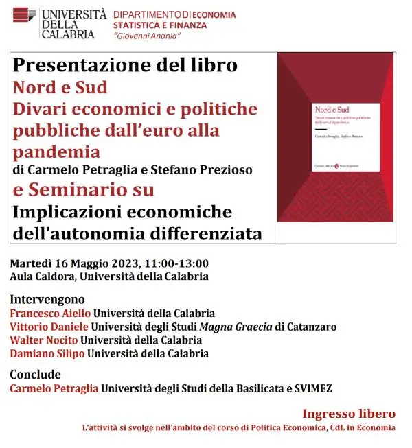 Autonomia differenziata, martedì un seminario all'Unical 