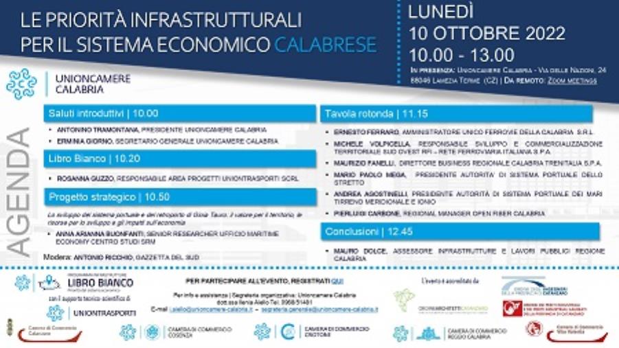 images “Le priorità infrastrutturali per il sistema economico calabrese” al centro di un convegno di Unioncamere Calabria