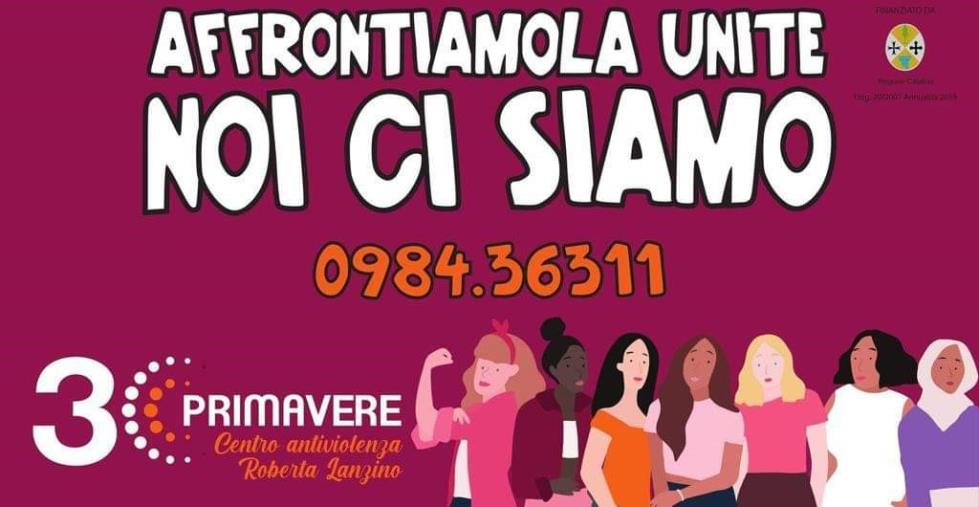 Il centro antiviolenza "Roberta Lanzino" compie trent'anni di attività e lancia la campagna "Affrontiamola unita. Noi ci siamo"