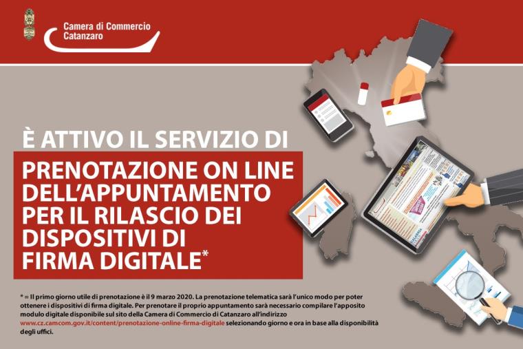 images La Camera di Commercio di Catanzaro attiva il servizio di prenotazione online del rilascio della firma digitale