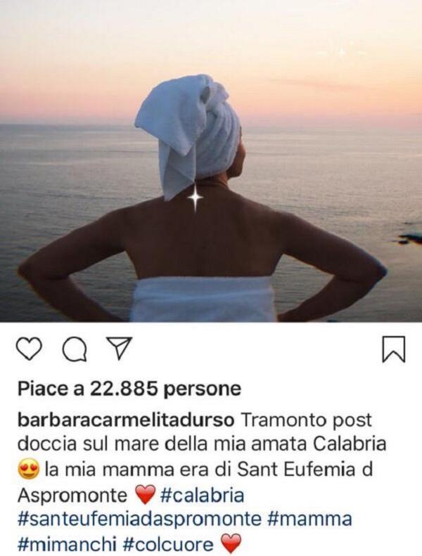 Barbara D'Urso innamorata della Calabria 