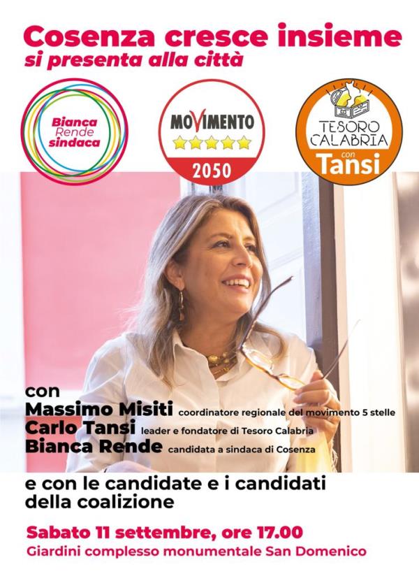 images Elezioni a Cosenza, domani Bianca Rende presenterà la coalizione a sostegno della sua candidatura 