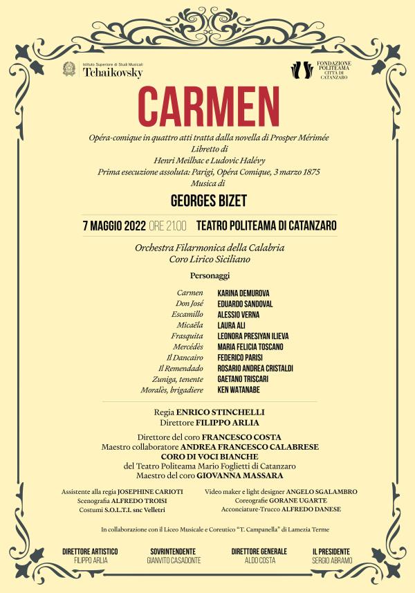 images Il Teatro Politeama di Catanzaro pronto ad ospitare l'Orchestra filarmonica della Calabria e il Coro lirico siciliano per la “Carmen”