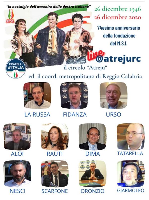 images Il circolo Atreju Fratelli d’Italia di Reggio Calabria ricorda i 74anni del Movimento sociale italiano 