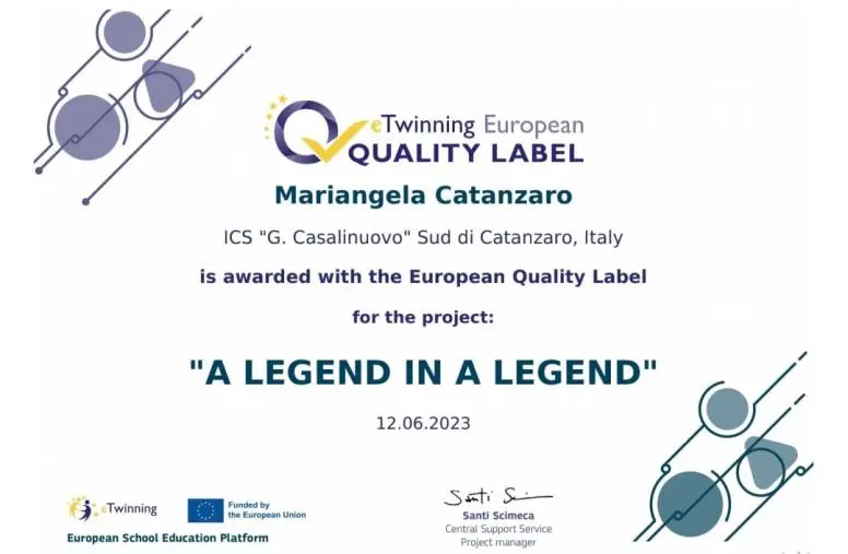 Quality Label Europeo, premiati gli alunni dell’istituto comprensivo Casalinuovo-Catanzaro Sud

