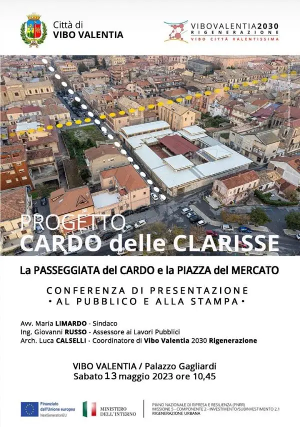 images “Cardo delle Clarisse” a Vibo, sabato 13 aprile la presentazione dell’idea progettuale