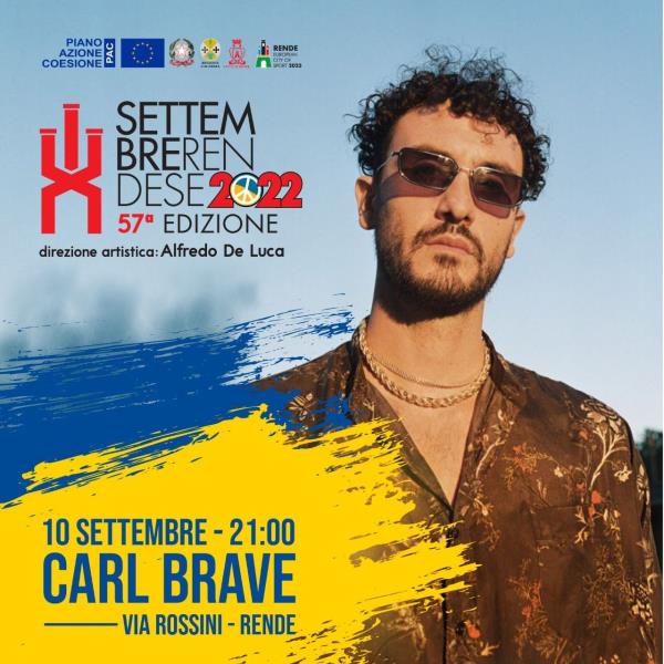images Settembre Rendese, domani arriva Carl Brave per l'unica tappa in Calabria