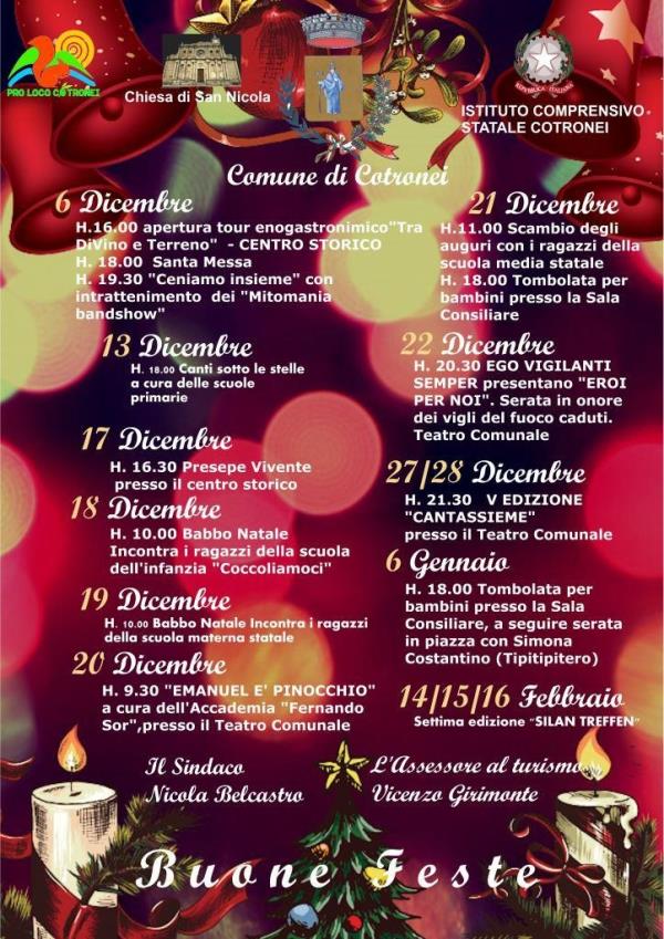 Domani a Cotronei con la festa del Santo Patrono San Nicola: al via le iniziative per le festività natalizie