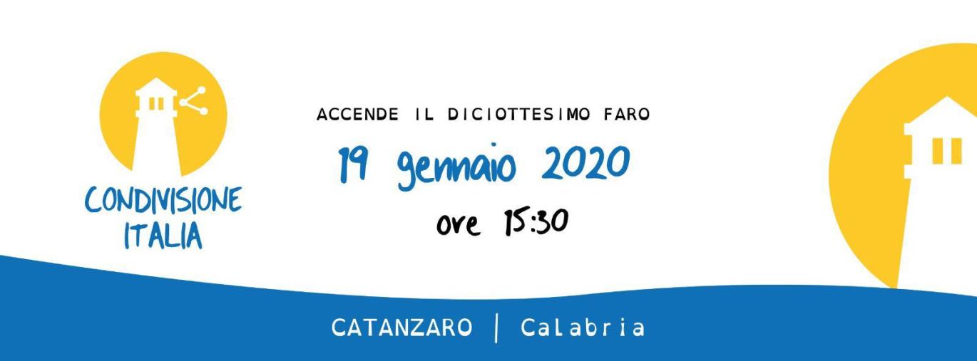 #CondivisioneItalia accende il faro a Catanzaro: domenica al Centro polivalente la presentazione del nuovo progetto culturale  