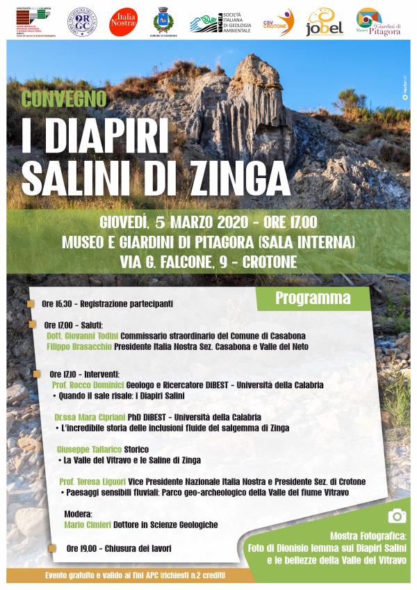 “I Diapiri Salini di Zinga”, il 5 marzo confronto a più voci al Museo e Giardini di Pitagora