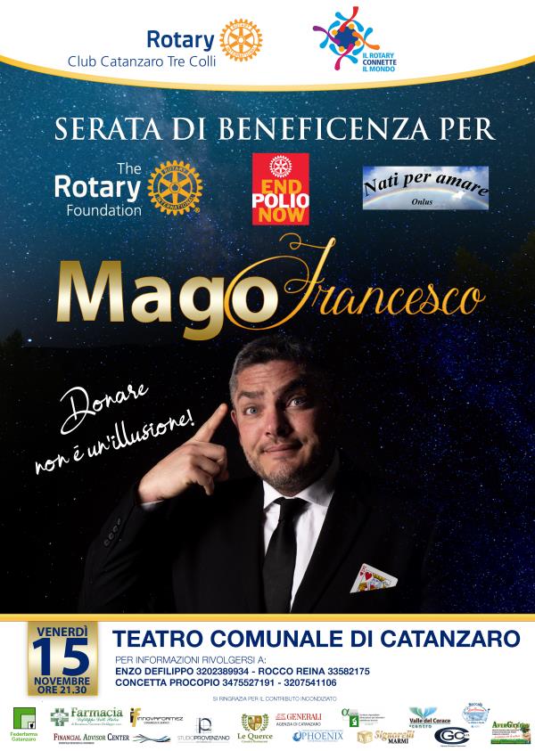 “La Polio plus”, con il mago Francesco il Rotary club Tre colli fa beneficenza 