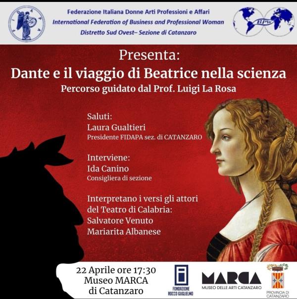images La Fidapa di Catanzaro presenta “Dante e il viaggio di Beatrice nella scienza”: venerdì al Marca