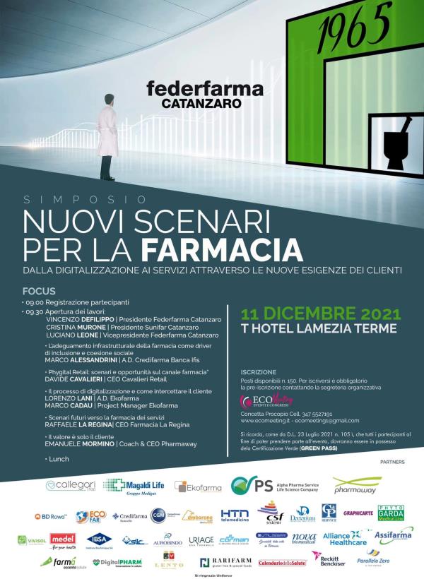 images “Nuovi scenari per la farmacia”: domani il convegno organizzato da Federfarma Catanzaro