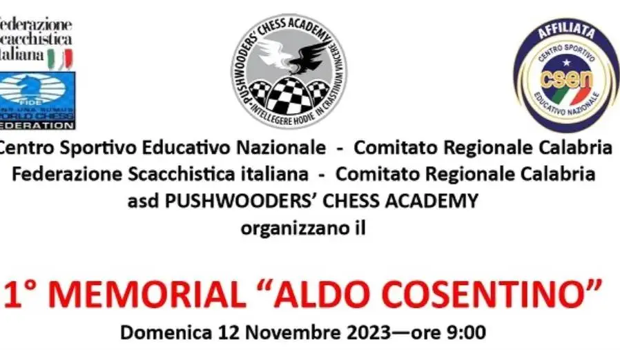 images Scacchi, domenica a Catanzaro il primo Memorial “Aldo Cosentino” 