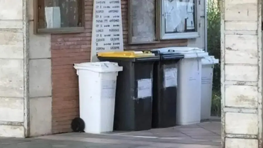 images Quei bidoni dei rifiuti che "offendono" la lapide ai Caduti alla Stazione di Lamezia