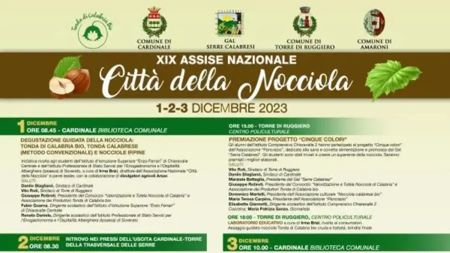 images Al via a Cardinale e Torre di Ruggiero la XIX edizione dell’Assise nazionale “Città della Nocciola”