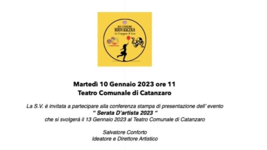 images "Serata d'artista 2023", la presentazione il 10 gennaio al Teatro Comunale di Catanzaro