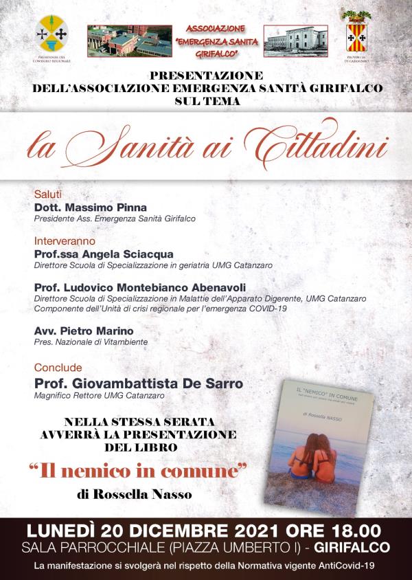 images “La Sanità ai Cittadini”, lunedì 20 dicembre presentazione ufficiale dell’Associazione Emergenza Sanità Girifalco