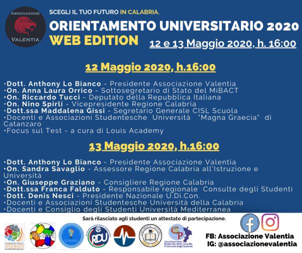 images L'associazione Valentia lancia l'orientamento universitario online: gli appuntamenti della prossima settimana