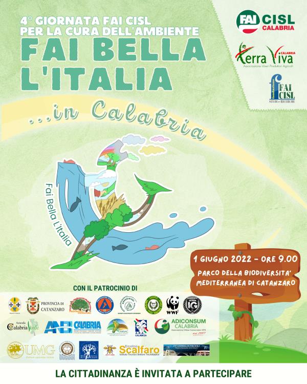 “Fai bella l’Italia”, il 1º giugno al Parco della Biodiversità di Catanzaro la giornata per la cura dell’ambiente 