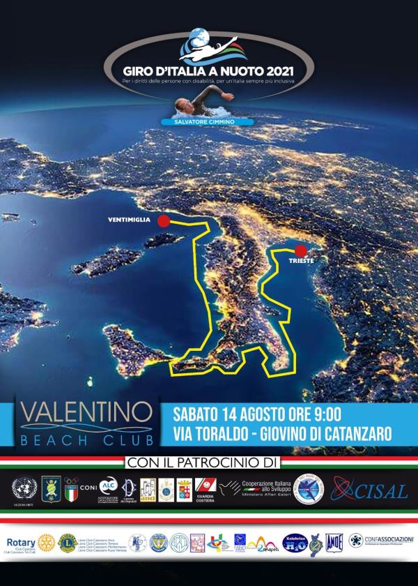 images "Giro d'Italia a nuoto 2021, per i diritti delle persone con disabilità per un'Italia sempre più inclusiva": sabato la prima tappa calabrese a Catanzaro