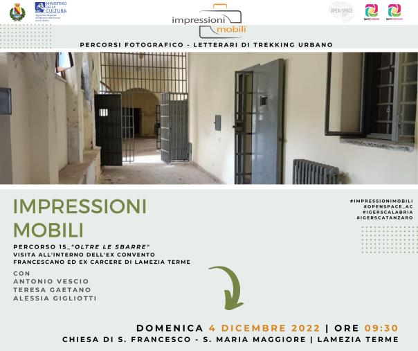 images Un percorso per scoprire l'ex carcere di Lamezia Terme: domenica 4 dicembre la tappa di "Impressioni Mobili" 