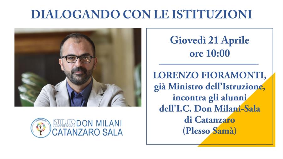 images Gli alunni dell’Ic “Don Milani-Sala” di Catanzaro incontrano l'ex ministro Lorenzo Fioramonti