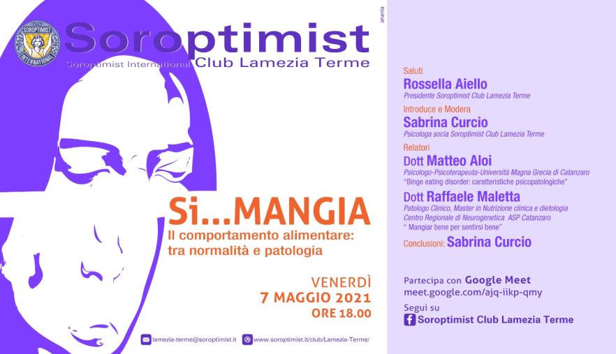 images Oggi il webinar sul comportamento alimentare promosso dal Soroptimist di Lamezia Terme 