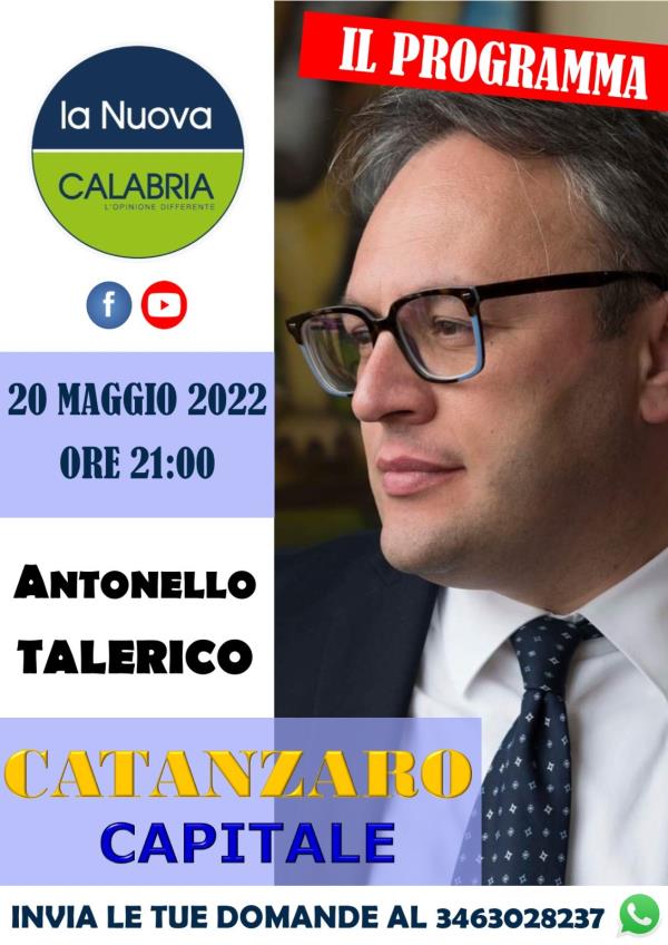 images Catanzaro Capitale, i programmi dei candidati: stasera ospite Antonello Talerico 