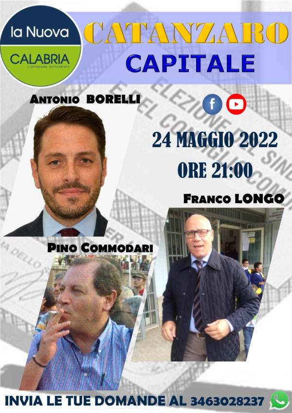 images Catanzaro Capitale, stasera una nuova puntata: ospiti Borelli, Commodari e Longo